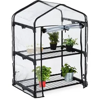 Relaxdays Foliengewächshaus Stahl Transparent 49 mm 0,32 m2