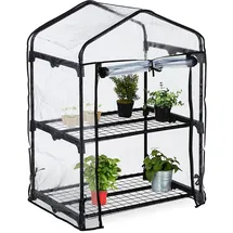 Relaxdays Foliengewächshaus Stahl Transparent 49 mm 0,32 m2