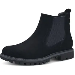 Chelseaboots TAMARIS, Damen, Gr. 38, blau (navy), Nubukleder, sportlich, Schuhe, in derber Optik
