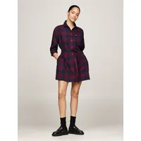 Tommy Jeans Curve Hemdblusenkleid »TJW CHECK SHIRT DRESS EXT«, in Großen Größen, modisches Karodessin Gr. 4XL (48) N-Gr, rouge winter check , 97853460-4XL N-Gr