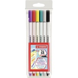 Stabilo Pen 68 brush sortiert, 6er-Set, Etui (568/06-11)