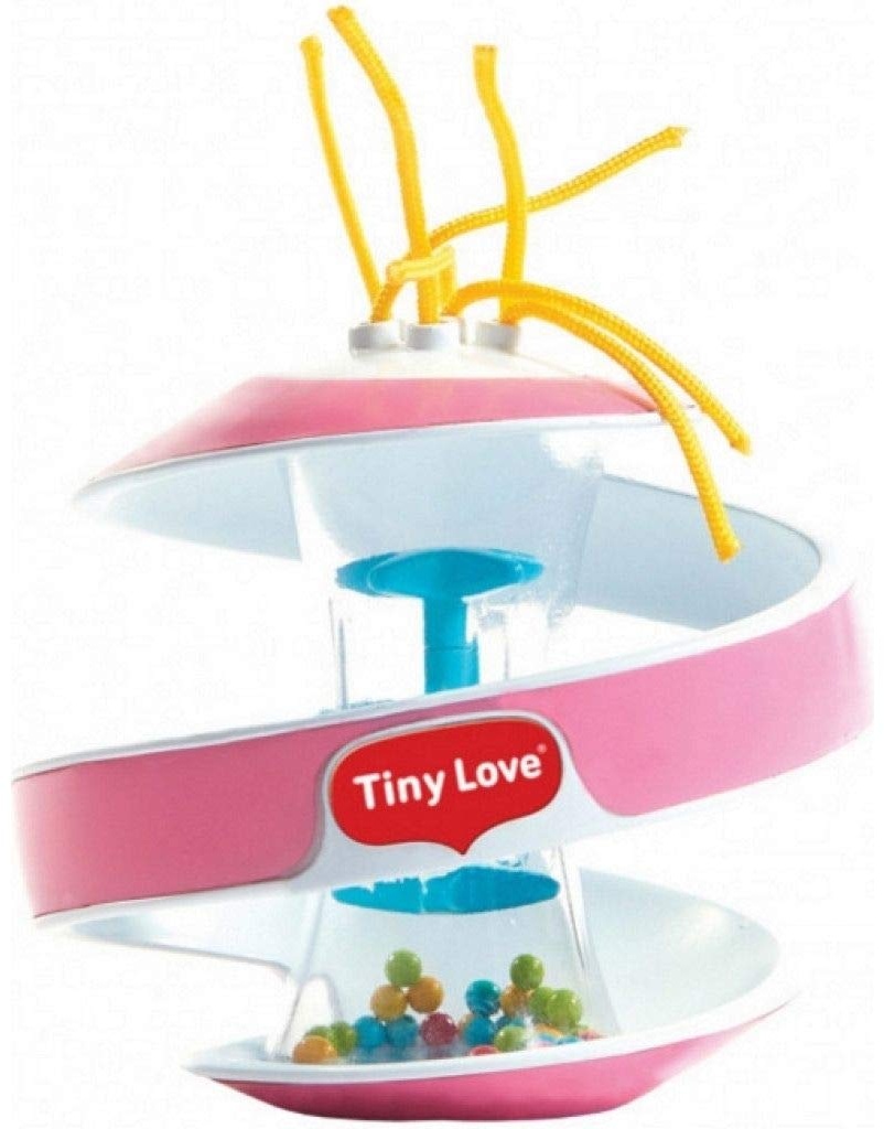 Tiny Love Inspiral, Kunterbunte Spiral-Kugel, Spielball mit Rasselbällchen, Ringspiel und Kugellabyrinth, pink (rosa)