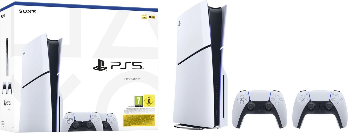 PlayStation 5 Disk Edition (Slim) inkl. zweitem DualSense Wireless-Controller schwarz|weiß