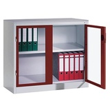 Californian Products CP Stahlschrank 8821-055 S10203 lichtgrau, rubinrot, Acrylglas 93,0 x 50,0 x 100,0 cm, aufgebaut