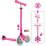 GLOBBER PRIMO LIGHTS neon pink, mit Leuchtrollen