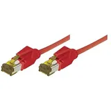 Tecline Patchkabel Cat. 6A (ISO/IEC), S/FTP, halogenfrei, mit Rastnasenschutz, rot, 7,5 m