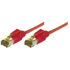 Tecline Patchkabel Cat. 6A (ISO/IEC), S/FTP, halogenfrei, mit Rastnasenschutz, rot, 7,5 m