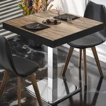 GGM Möbel Bistrotisch B:T:H 60 x 60 x 77 cm Braun/Schwarz