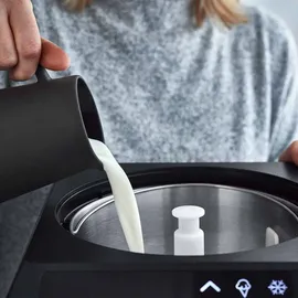 Springlane Eismaschine & Joghurtbereiter Erika 2,5 L mit selbstkühlendem Kompressor 250 W, Eiscrememaschine Edelstahl mit Kühl- und Heizfunkt... - Grau