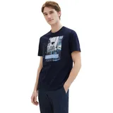 TOM TAILOR Herren T-Shirt PHOTOPRINT Regular Fit Blau 10668 L
