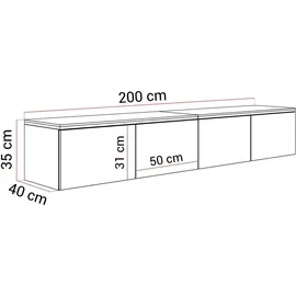 Lukmebel CELINE KASCHMIR TV-Lowboard 200 cm Beige/Gold Holzwerkstoff