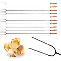 GarPet Grillspieß 100 cm rostfrei schwarz 10er Set