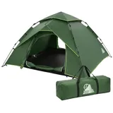 ECD Germany Kuppelzelt Pop-Up Zelt für 3-4 Personen, Campingzelt Outdoor Grün, Kuppelzelt dop grün