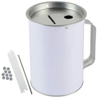 HMF 4800007 Spendendose mit Griff, 14,5 x 10 cm, lichtgrau,