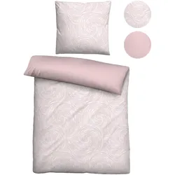 Wendebettwäsche BIBERNA "0474495", rosa (rose), B/L: 135cm x 200cm, , Lyocell, B/L: 80cm x 80cm, Lyocell, Obermaterial: 100% Lyocell (TENCEL), Bettwäsche, natürlicher Rohstoff, schnelltrocknend, angenehm weich, atmungsaktiv