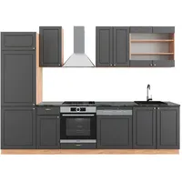 Vicco Küchenzeile Anthrazit Landhaus/Goldkraft Eiche 300 cm, AP Anthrazit