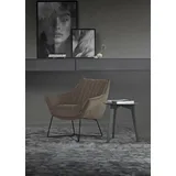 furninova Loungesessel »Egon Quilt Designsessel, Clubsessel,«, bequemer Loungesessel mit attraktiven Nahtbild und Kedernähten braun