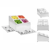 vidaXL Gastronorm-Ständer mit 4 GN 1/6 Behältern Edelstahl