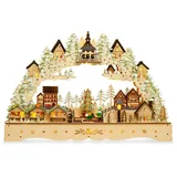 SIKORA LB92 beleuchteter LED Schwibbogen WINTERDORF inklusive Trafo