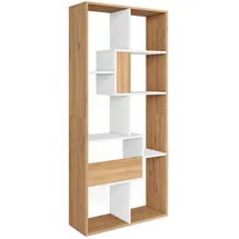 SKRAUT HOME Bücherregal 67 x 31 x 162 cm Eiche/Weiß