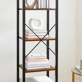 VASAGLE Bücherregal 40 x 30 x 187,5 cm Braun, Schwarz