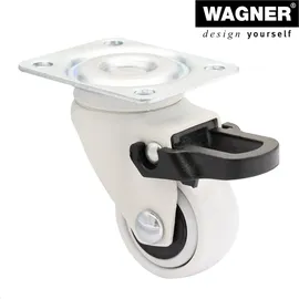Wagner Design - 3C - Lenkrollen / Möbelrollen 4tlg. Set -weiß, Tragkraft 12 kg