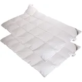 Betten Hofmann 4-Jahreszeitenbett 2 Stück Betten Hofmann Belladream Daunendecken + Außensteg 4x6 135x200, Füllung: 100% Daunen, Bezug: 100% Baumwolle, im Set günstiger, hergestellt in Deutschland, allergikerfreundlich weiß