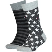 2er Pack TOMMY HILFIGER Stars and Stripes Socken Kinder 200 - black 39-42