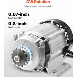Vevor 750 W elektrischer bürstenloser Gleichstrommotor-Bausatz, Bürstenloser Elektromotor – 48 V 2700 U/min Motor mit verbessertem Drehzahlregler für Go Karts E-Bike Motorrad