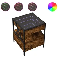 VidaXL Nachttisch mit Infinity-LED Räuchereiche 40x40x51 cm