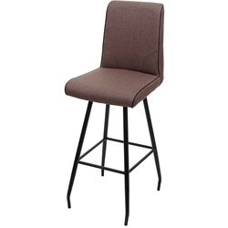 Barhocker MCW-H72, Barstuhl Tresenhocker, Fußablage Stahl Stoff/Textil ~ braun
