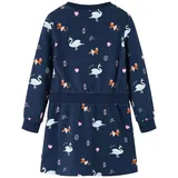 vidaXL Kinderkleid mit Langen Ärmeln Marineblau 116
