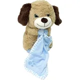 BEMIRO Baby Schlaf Kuscheltier Hund mit Schlafdecke - ca. 25 cm,