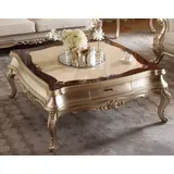 JVmoebel Quadratischer Kaffeetisch Gold Holz 120 x 52 cm