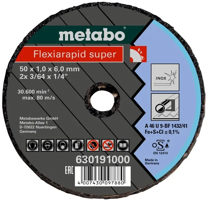 METABO Kleintrennscheibe 50x1,1x6mm - Präzises & lang anhaltendes Zubehör für Bau & Handwerk