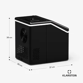 Klarstein Eiswürfelmaschine Klareis 13kg/24h Edelstahl, schwarz Schwarz