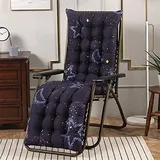 Morbuy Deckchair Auflagen für Gartenliegen, Sonnenliege Kissen Tragbare Garten Innenhof Gepolstertes Bett Relax-Liegestuhl Sitzauflage für Deckchair, Innen, Außen (48x170cm,Stern Blau)