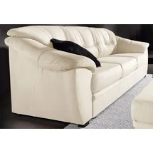 sit&more 3-Sitzer SIT & MORE "Safira", beige (creme), B:198cm H:90cm T:90cm, NaturLeder (in Sitz und Rücken, Korpus in passendem Kunstleder);Luxus-Microfaser;Luxus-Kunstleder;Primabelle-Microfaser, Sofas, inklusive komfortablem Federkern, wahlweise mit