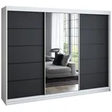 A&J MöbelLand Schiebetürenschrank VILUNO 200 x 215 x 59,5 cm Schwarz
