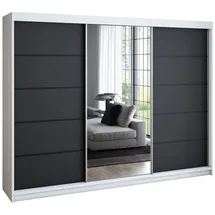 A&J MöbelLand Schiebetürenschrank VILUNO 200 x 215 x 59,5 cm Schwarz