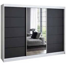 A&J MöbelLand Schiebetürenschrank VILUNO 200 x 215 x 59,5 cm Schwarz