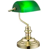 GLOBO Nostalgie Antik Retro Tisch Lampe Banker Leuchte Schreibtischlampe Antique Tischleuchte Metall, 1x E27