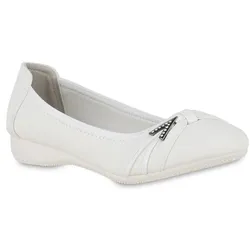 Damen Sportliche Ballerinas in Weiss