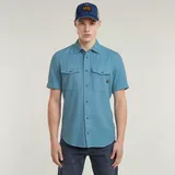 G-Star Slim Fit Kurzarmhemd Blau XS