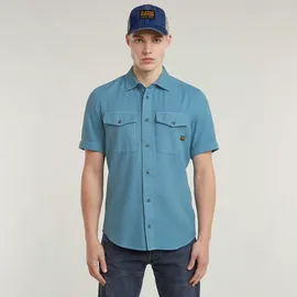G-Star Slim Fit Kurzarmhemd Blau XS