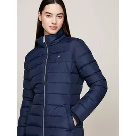 Tommy Jeans Damen Daunenmantel Essential Hooded Down Coat mit Kunstpelz, Blau (Dark Night Navy), XS