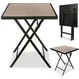 Brubaker Gartentisch 58 x 58 x 0 cm Beige/Taupe/Braun/Schwarz