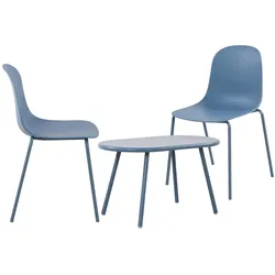 CLP 2er Sitzgruppe Veldin I Garten-Set 2x Stuhl stapelbar und 1x Tisch I Outdoor-Set wetterfest und UV-beständig I Gartenmöbel