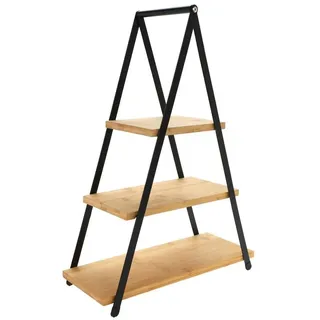Spetebo XXL Etagere - 53 x 36 cm - Ständer mit 3 Ablagen aus Bambus Holz Servierplatte Deko Tablett