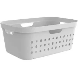 Rotho Wäschekorb Jona, weiß, mit 4 Griffen, aus Kunststoff, 56,6x23,3x38,5 cm, 39 Liter